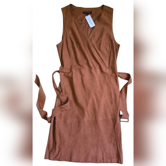 NWT Banana Republic Brown Genuine Goat Suede Dress~Reasonable Offers Only - Picture 7 of 12